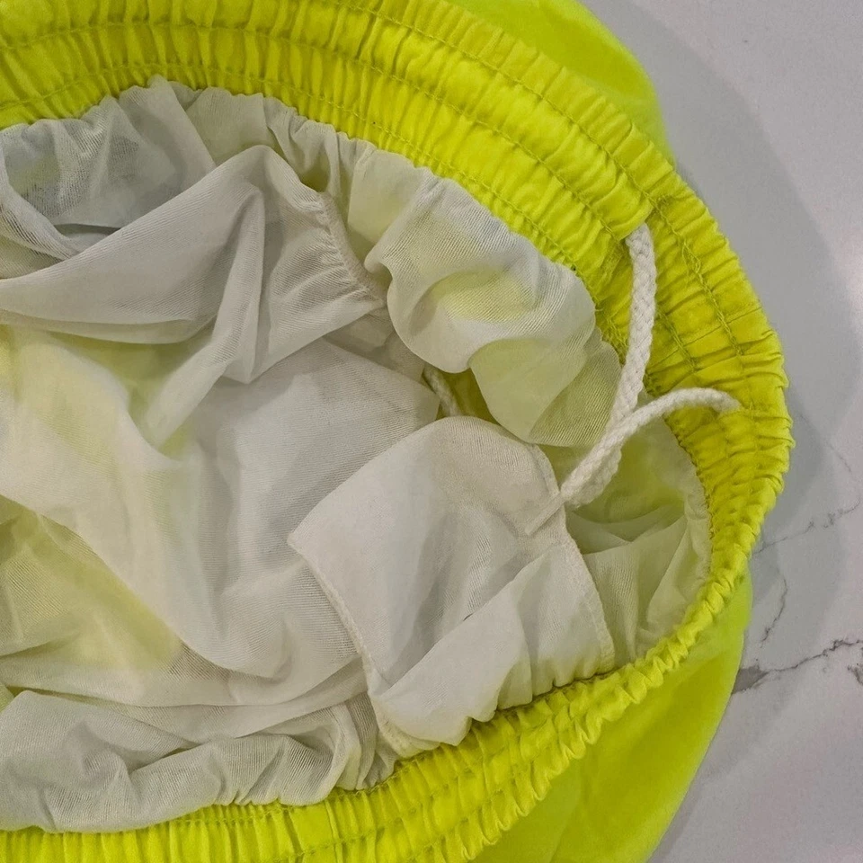 Pantalones cortos de natación vintage Jonathan G amarillo neón para hombre forrados de alta visibilidad talla L años 80 90 Foto 4 de 4