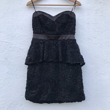 Y2k Arden B NWT Little Black Dress Soutash Rose Sequin Party Back Zipper Sz 8