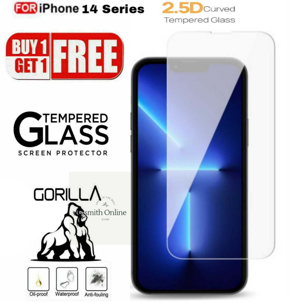 Gorilla Tech Tempered Glass Screen Protector for iPhone 14, 1 Pack [Case Friendly] - iPhone 14 [6.1