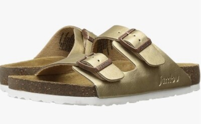 Jambu Women's Woodstock Vegan Slide Flat Sandals Bronze Size M US