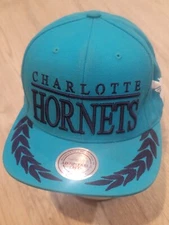 Charlotte Hornets Mitchell & Ness  Cap Hat  Snapback Adjustable Teal 