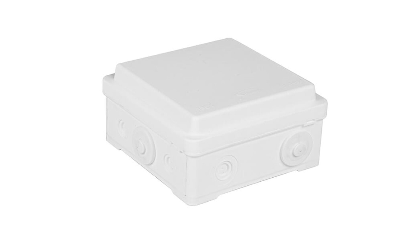 Wall-mounted junction box 100x52x100 mm, with 4 cable glands, IP54, UV-re /T2UK