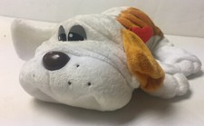Hasbro 2014 Pound Puppies Puppy Orange White Wrinkles 12" Plush Red Collar w Tag