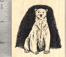 Polar Bear Rubber Stamp, Arctic Carnivore, Endangered Wildlife K26213 WM