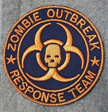 Zombie Outbreak Response Team Morale Fun Aufn&auml;her Klett Patch Schwarz/Orange