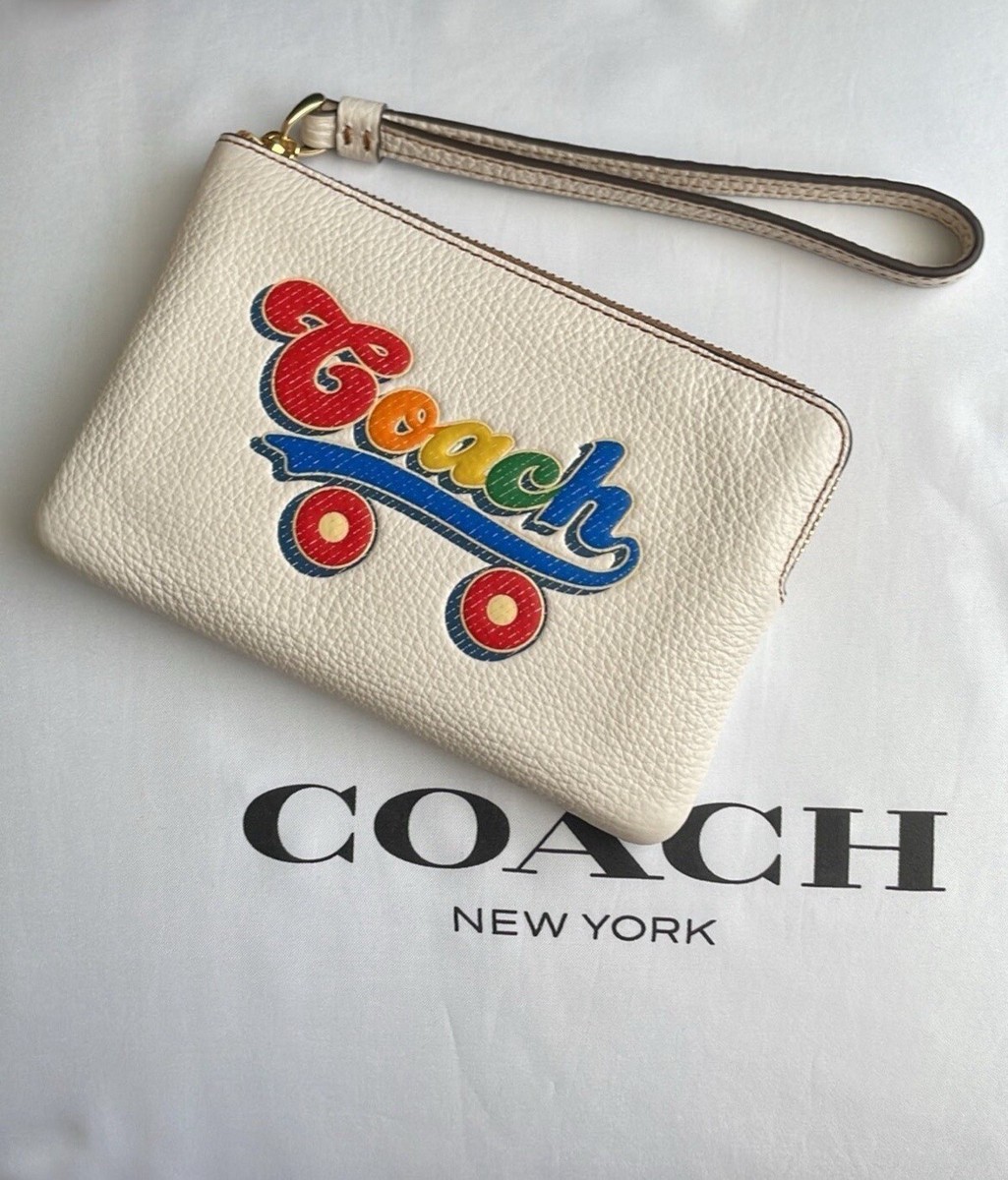 Coach Rainbow Wristlet with Roller skate graphic | eBay