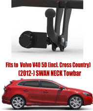 Swan Neck Tow Bar For Volvo V40 5D (2012-) & 7 Pin Bypass Relay Kit - V280