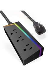 Titan 3-Outlet Gaming Surge Protector, 4ft Extension Cord, LED Light Strip