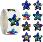 500Pcs Glitter Star Stickers for Kids Reward - Colored Sparkly Holographic Shiny