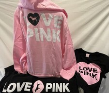 Victorias Secret PINK ORIGINALFull zip Hoodie Joggers 2PC SET S-XXL RARE NWT