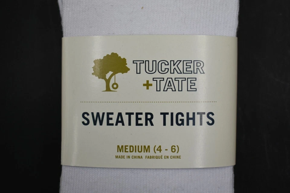 Tucker + Tate Niñas Suéter Blanco Tejido Medias Algodón Elástico Mezcla 4-6 Foto 3 de 4