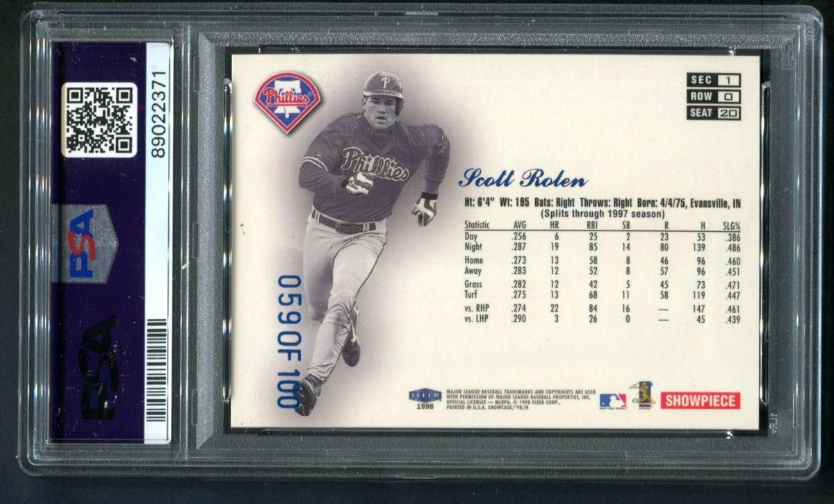 1998 Flair Showcase - Row 0 Scott Rolen #20 Legacy Collection /100