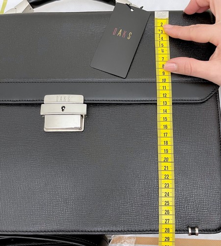 Daks borsa uomo cartella pelle nera tracolla regolabile chiusura chiave ufficio - Imagen 19 de 21