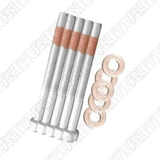 5 Sets Fuel Injector Nozzle Seal Washers & Bolts For Mercedes E GL ML R 320 350