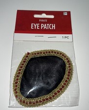 Pirate Eye Patch Halloween Costume Accessory Adult Teens Black Gold Red Cosplay