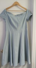 Grace Karin Women's Off The Shoulder Dress Blue Stretch Size XL