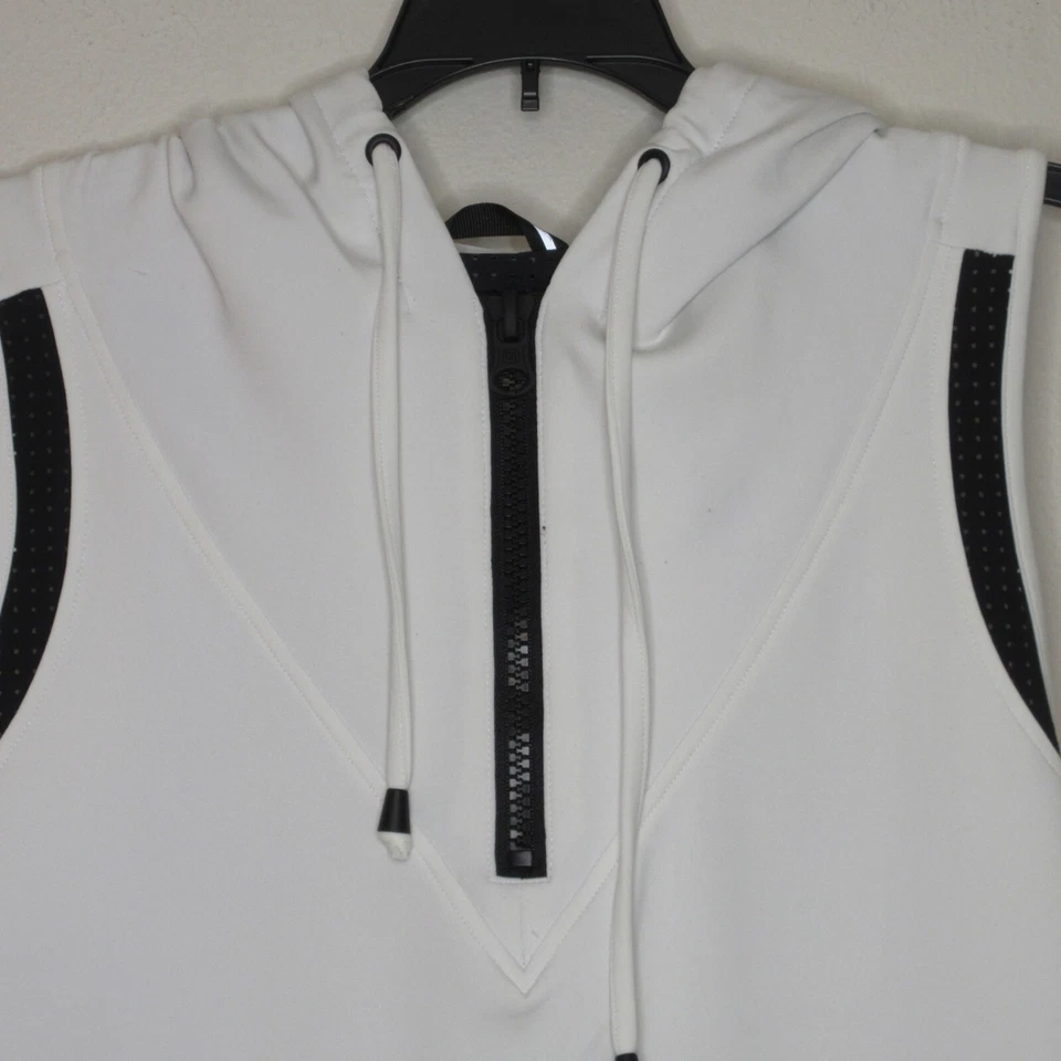 Chaleco Cocoon Blanc Noir para mujer sin mangas con capucha blanco/negro talla S B20 Foto 4 de 4