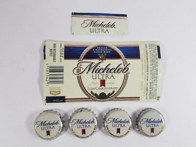 Ultra Beer Sticker 1990'S MICHELOB ULTRA BEER BOTTLE LABELS (1), NECK LABELS (1), BOTTLE ...