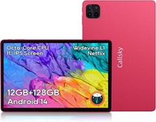 Android Tablets, 11 inch Octa-Core Processor Tablet,128GB Storage,12GB RAM, Pink