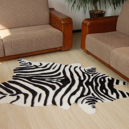 Faux Fur Animal Print Hide Skin Rug Cowhide Area Rug Floor Mat Carpet