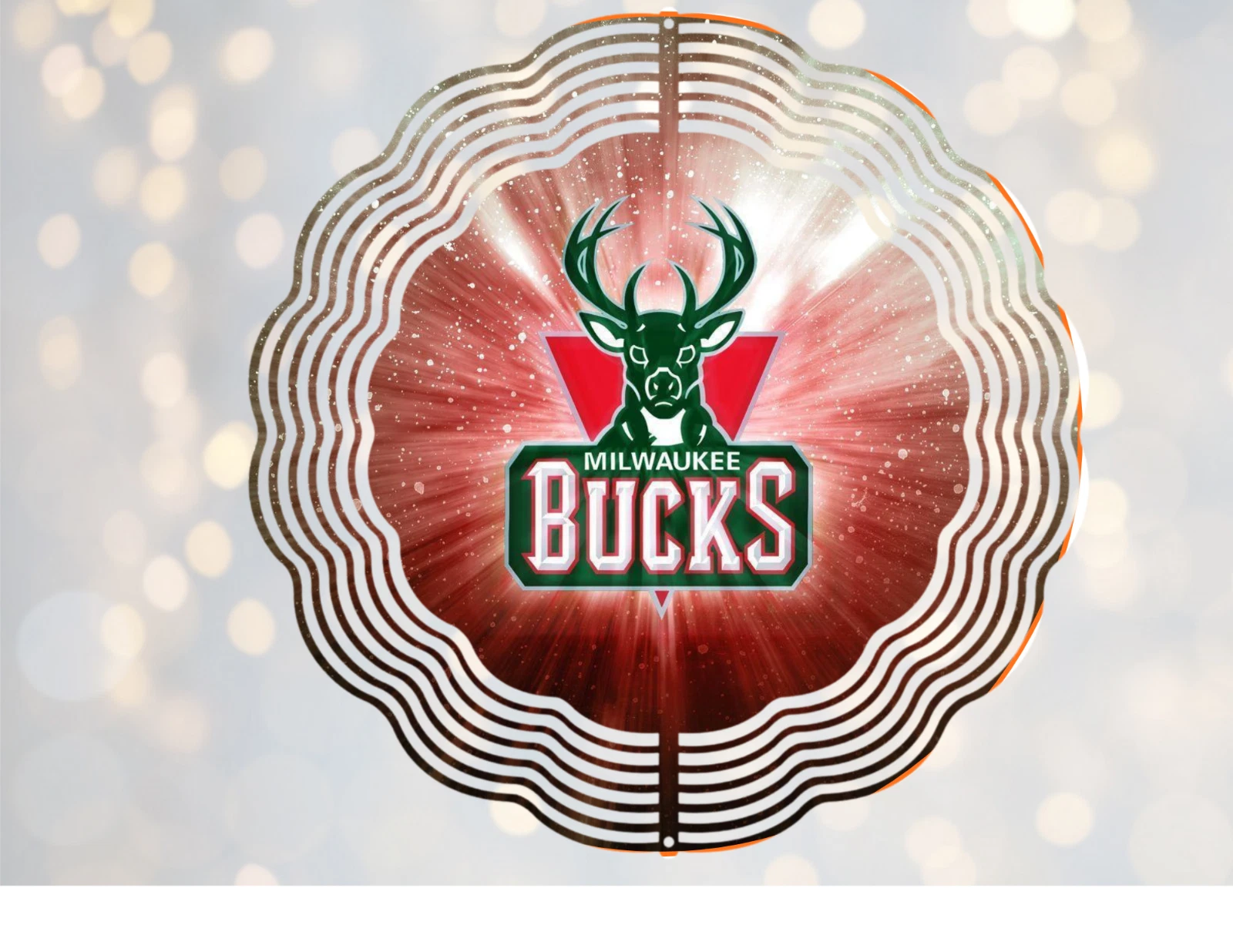 Cleveland Milwaukee Bucks Round Wind Spinner