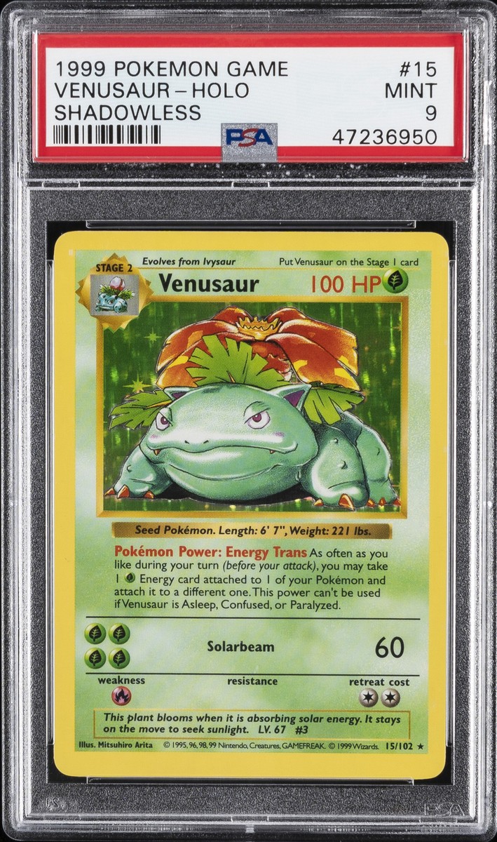 1999 POKEMON BASE SET SHADOWLESS #15 VENUSAUR-HOLO PSA 9 | eBay