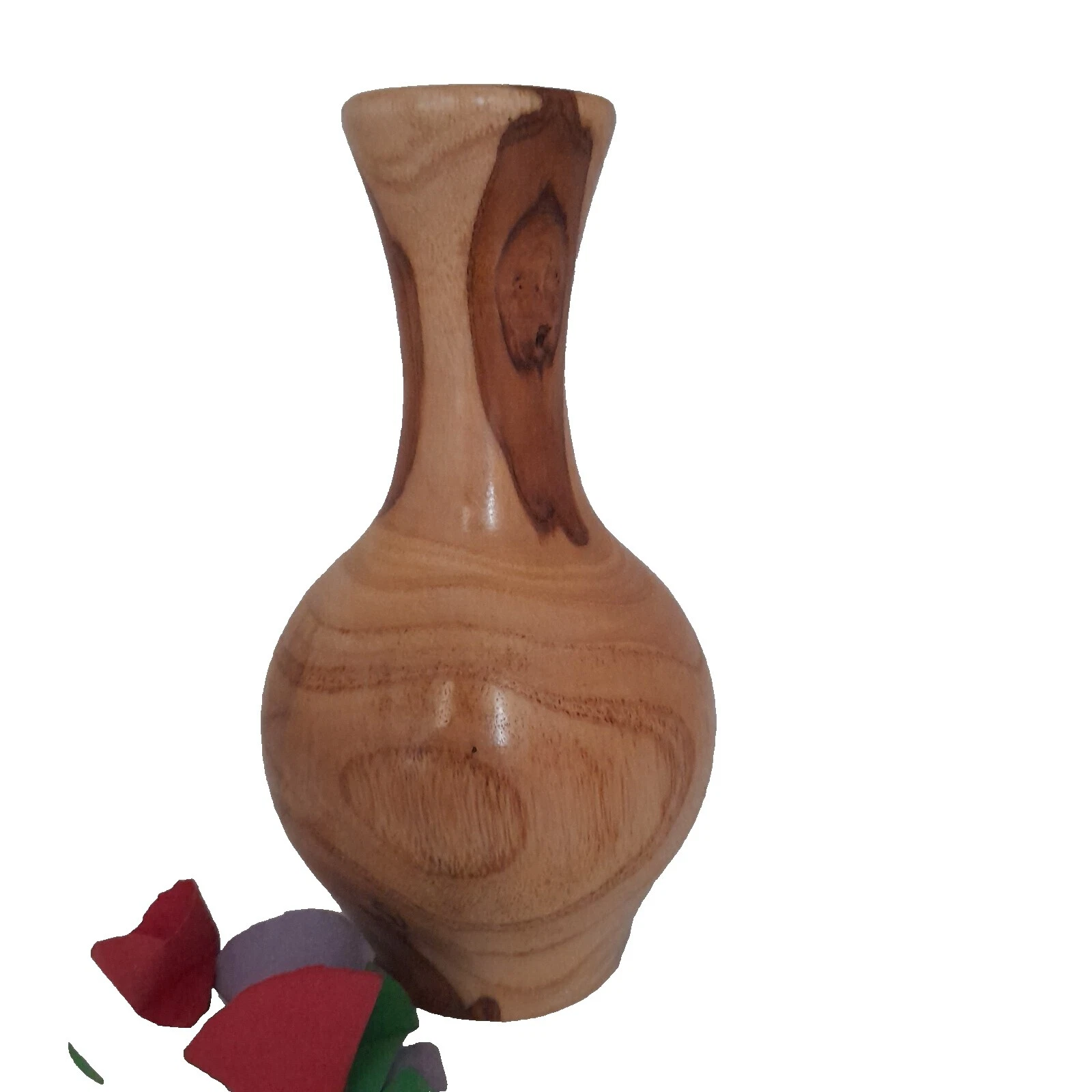 Jarrones naturales de madera hechos a mano