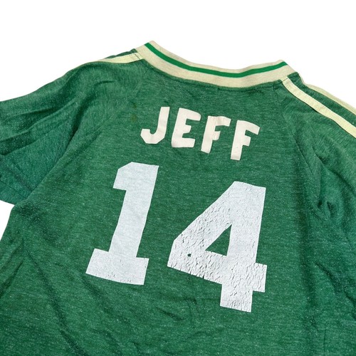 Vintage 60s Knights V-Neck Baseball Tee T-Shirt Green V-Neck Youth 12/14 - Picture 5 of 7