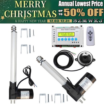 Electronic Dual Axis Sunlight Track Tracker -Controller + 6000N Linear Actuators