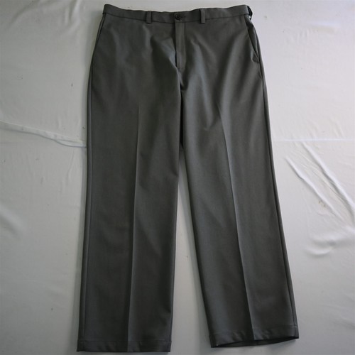 Cool 18 Pro by Haggar 38x30 Gray Flat Front Classic Golf Mens Dress Pants