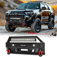 For 2010-2023 Toyota 4runner Front Bumper Wwinch Plate Lights Red D-rings For 2010-2023 Toyota 4runner Front Bumper Wwinch Plate Lights Red D-rings