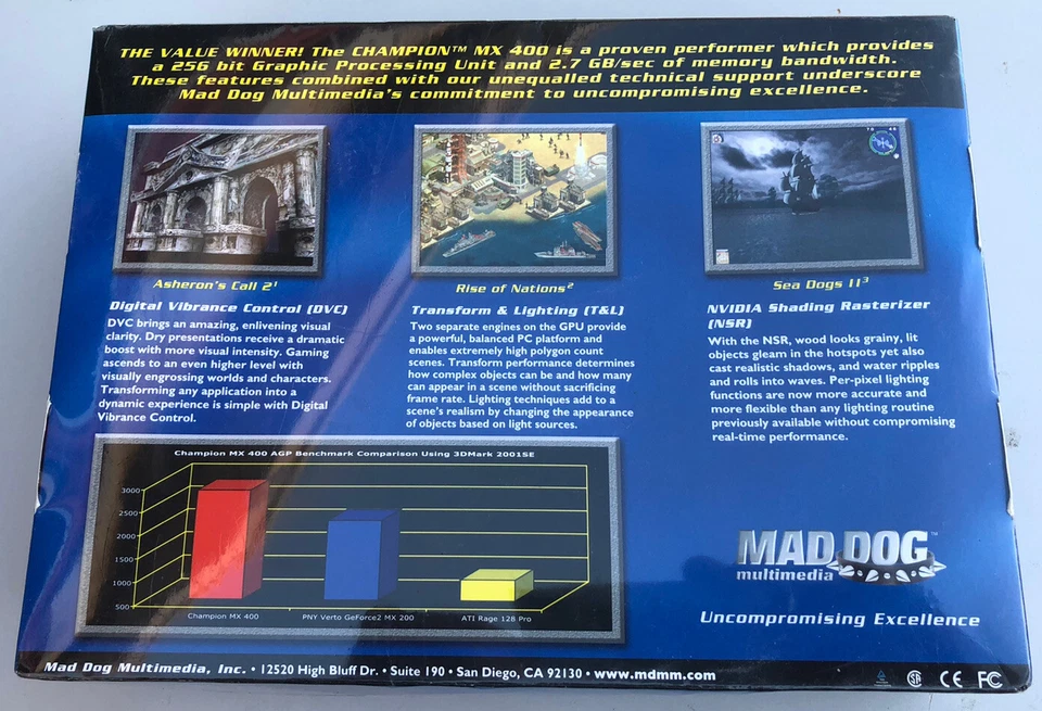 NEW SEALED NVIDIA GeForce2 MX400 AVG 64MB DDR SDRAM Graphics Card Mad Dog - Image 2 of 3