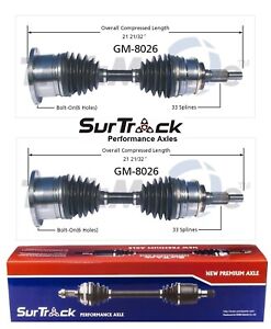 For Chevy Avalanche Silverado 1500 3500 Pair Front CV Axle Shafts SurTrack Set 