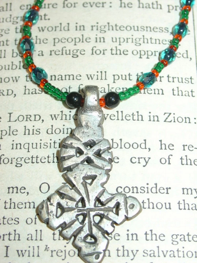 Beaded cross necklace name sale