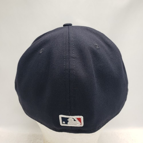 New Era Navy 100th Year Cleveland Guardians Flawless Fitted Hat Cap 7 1/2 - Picture 4 of 6