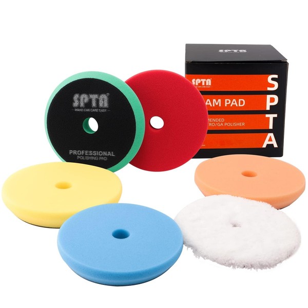 Spta 5Tlg 125Mm Polierschwamm Set Klett Polierpad Auto Polierschaum Exzenter-image