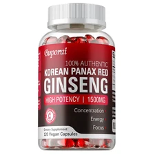 Korean Red Panax Ginseng Supplement - Enhances Endurance,Strength and Mood Balan