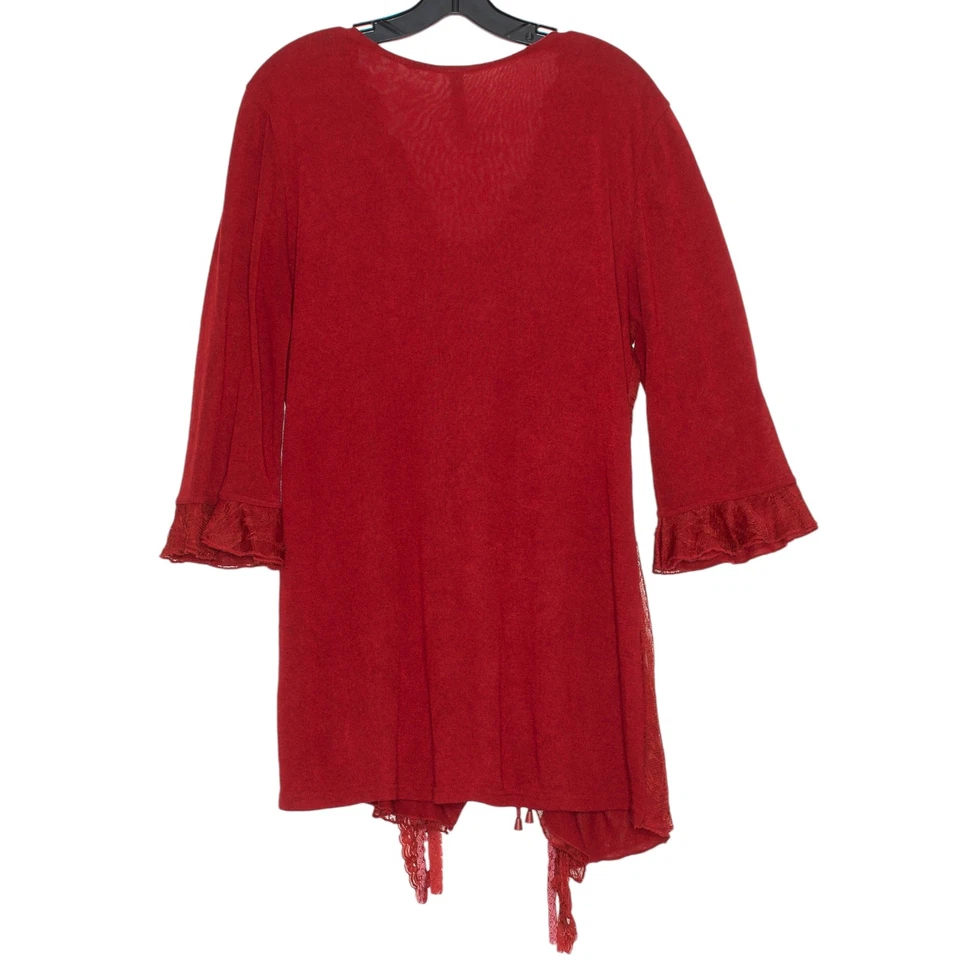 Suéter Y2K Renacimiento Bruja Casa Festival Cachicho Retro Boho Rojo Grande Foto 2 de 4