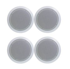 4 Pyle PDIC51RD 5.25 Inch 150W Round White In-Ceiling Wall Flush Speakers Four