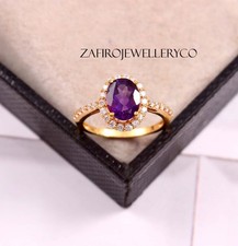 Natural Amethyst Ring, 925 Sterling Silver, Purpose Ring, Anniversary Gift Ring