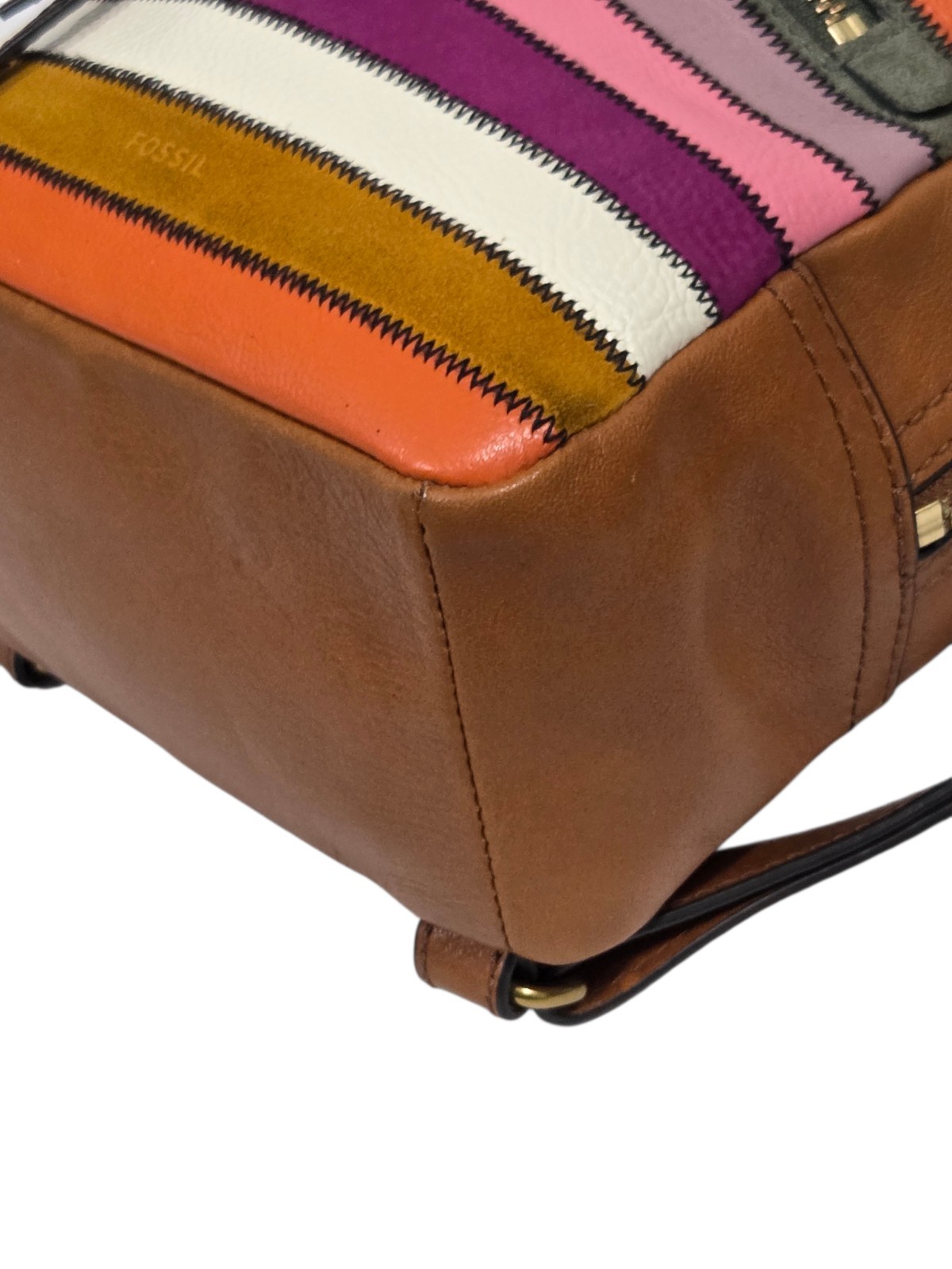 Fossil Megan Mini Backpack Bag Patchwork Rainbow … - image 15
