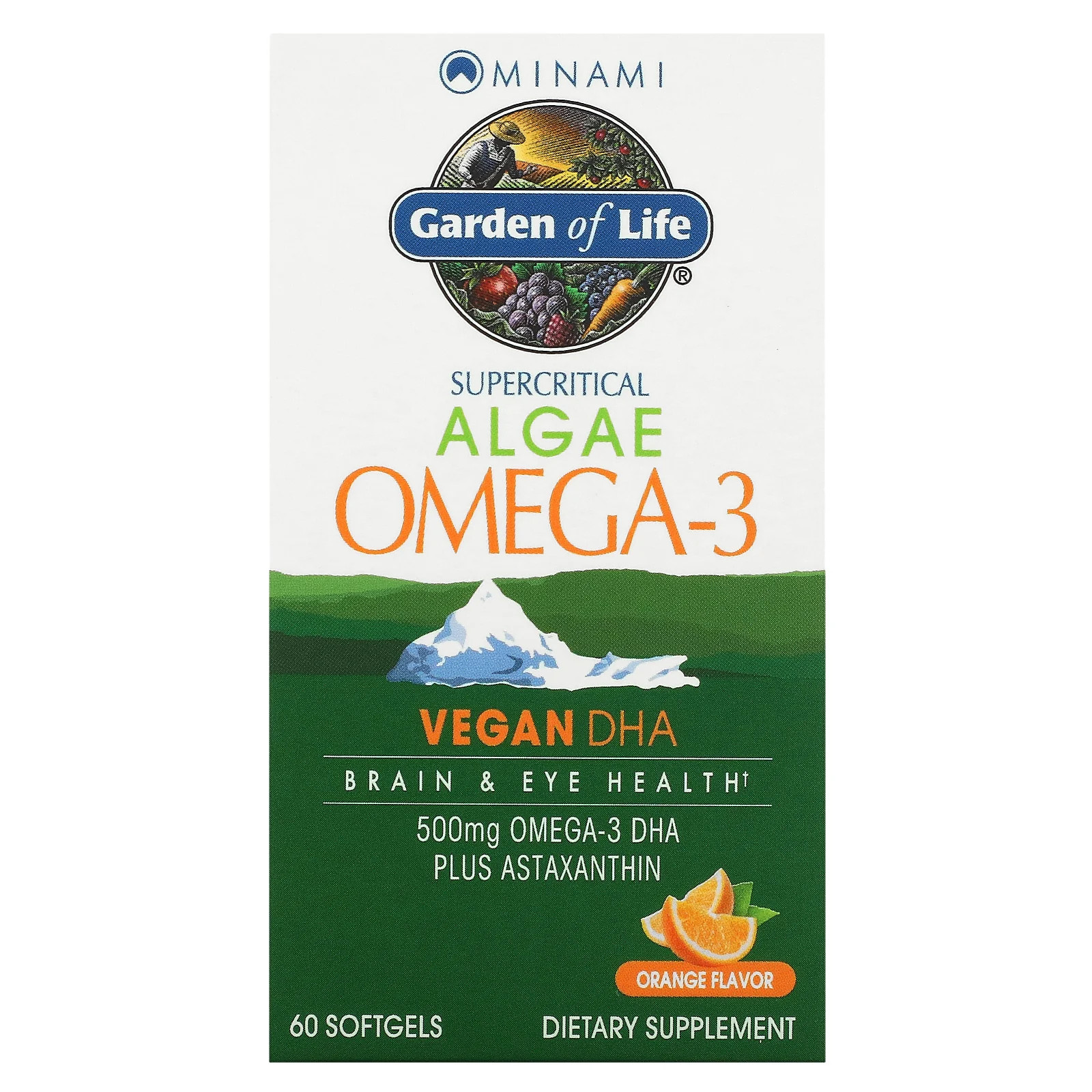Minami Nutrition Algae Omega-3 со вкусом апельсина, 60 гелевых капсул без молока