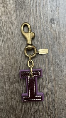 Coach Leather Letter I  Bag Charm Y2k Hard to Find Rare EUC Vintage