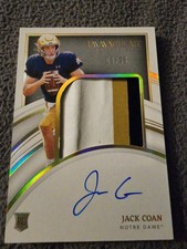 2022 Panini Immaculate Collection Collegiate Jack Coan-GOLD ROOKIE PATCH AUTO/25