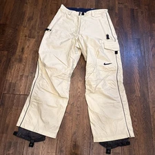 VTG Nike ACG Snowboard Pants Womens LargeYellow Snow Ski Outer Layer 3 Winter