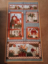 Brand New Handmade Hand Quilted Spring Flowers/Bird Houses Wall Hanger