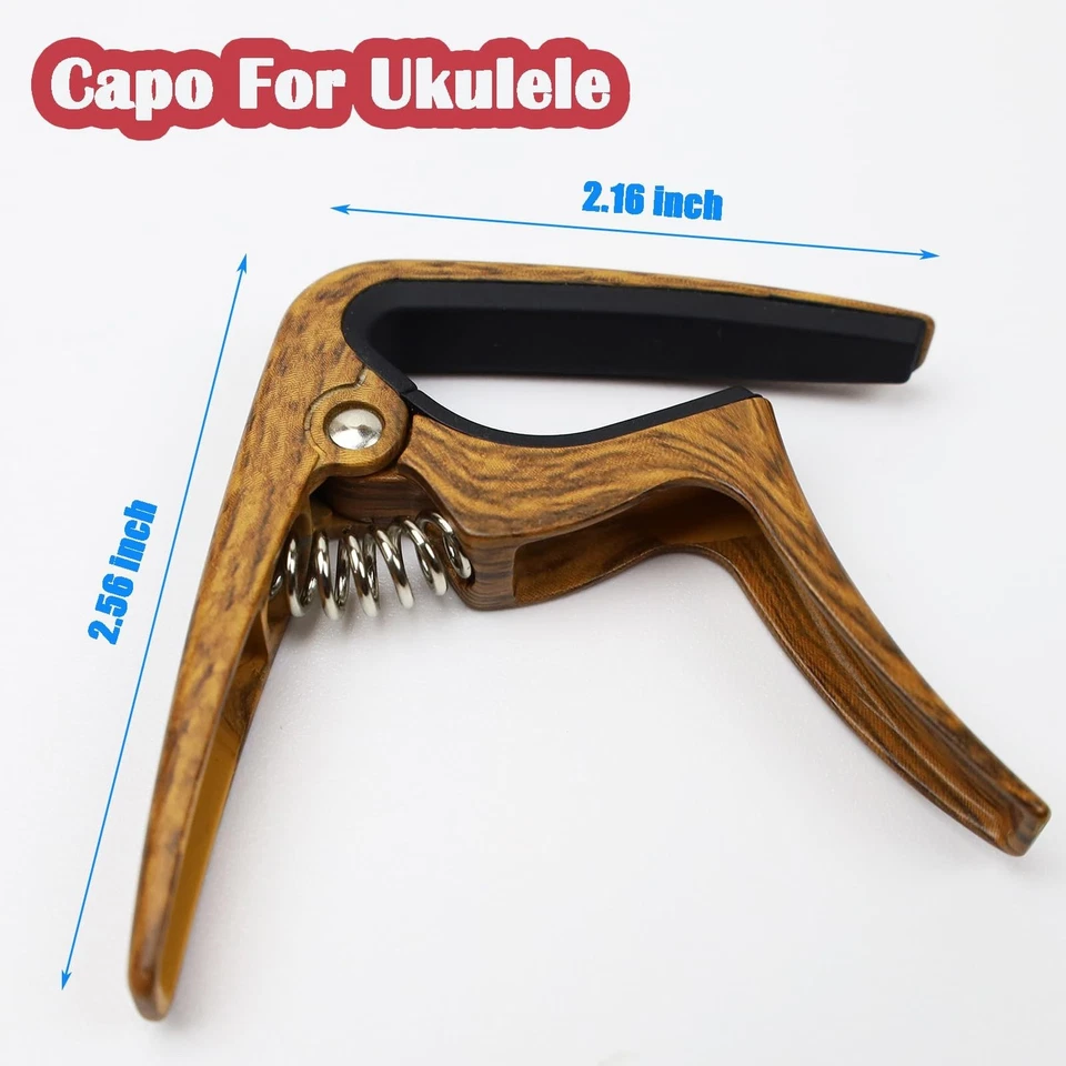 Paquete de 2 capos de ukelele de palo de rosa negro + palo de rosa Foto 2 de 4