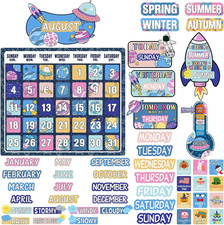 85 Pcs Calendar Bulletin Board Set Classroom Calendar Bulletin Board with Number