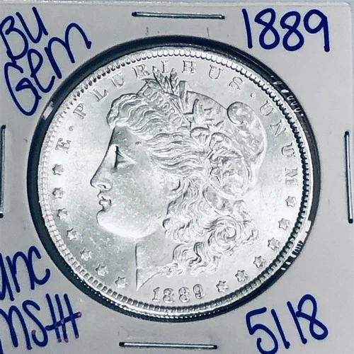1889 BU UNCIRCULATED MORGAN SILVER DOLLAR AUTHENTIC U.S. MINT FREE SHIPPING 5118