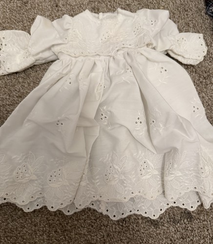 White Eyelet Cloth Special Occasion Girl Doll Dress fit American girl